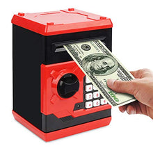 Load image into Gallery viewer, Setibre Piggy Bank, Electronic ATM Password Cash Coin Can Auto Scroll Paper Money Saving Box Toy Gift for Kids (Red)
