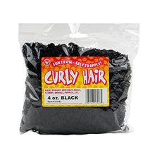 Load image into Gallery viewer, Hygloss Products Fake Curly Hair - Great for All Types of Arts and Crafts - Easy to Apply - Black - 4 oz Pack
