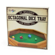 Load image into Gallery viewer, Wiz Dice 12-inch Felt-Lined Wooden Dice Trays (Octagon)
