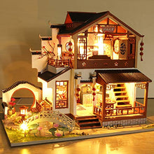 Load image into Gallery viewer, Wood DIY Cottage Ancient House Model Material Handcrafted Gift Ancient Style Building Cottage Double-Storey.
