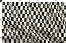 Load image into Gallery viewer, Spoonflower Fabric - White Black Bones Game Board Printed on Organic Cotton Sateen Fabric by The Yard - Sewing Quilting Apparel Home Decor
