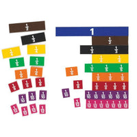 EAI Education Fraction Tiles Without Tray: Numbered - Set of 51