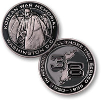 Korean War Memorial Washington DC in Memory of All Those That Served 1950-1955 Challenge Coin