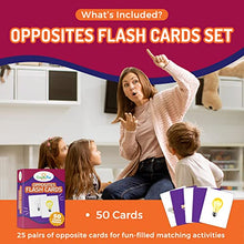 Load image into Gallery viewer, Opposite and Go Together Cards 2-in-1 Bundle  Thick and Durable Picture Flash Cards for Speech Therapy and Homeschool - Learning Flash Cards to Help Improve Reading, Speech, Vocabulary, and More
