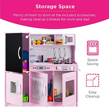 Load image into Gallery viewer, Best Choice Products Pretend Play Kitchen Wooden Toy Set for Kids with Realistic Design, Telephone, Utensils, Oven, Microwave, Sink - Pink
