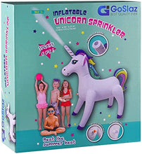 Load image into Gallery viewer, GoSlaz Inflatable Unicorn Sprinkler, Large Yard and Lawn Kids Sprinkler for Outside, The Best Summer Outdoor Water Toys for Kids
