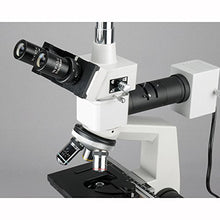 Load image into Gallery viewer, AmScope ME300TZA Episcopic Trinocular Metallurgical Microscope, WF10x and WF16x Eyepieces, 40X-1600X Magnification, 20W Halogen Illumination with Rheostat, Double-Layer Mechanical Stage, Sliding Head,
