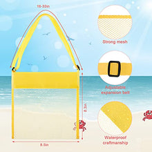 Load image into Gallery viewer, 15 Pack Mesh Beach Tote Bag, Kids Seashell Bags, Colorful Mesh Beach Bags Away from Sand, Bag Toys Organizer, Sand Toys Collector for Holding Beach Toys Children&#39; Toys Market Picnic, 21.6 x 21 x 2 cm
