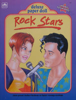 Golden ROCK STARS Deluxe PAPER DOLL Book UNCUT w Fashions to Finish & MORE! (1992)