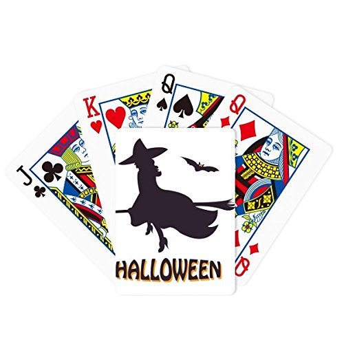 DIYthinker Witches Ride Broomsticks Bat Halloween Poker Playing Cards Tabletop Game Gift