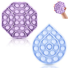 Load image into Gallery viewer, PAPERKIDDO 2 PCS Fidget Toys,Pop Bubble Fidget Sensory Stress Toy,Fidgets Push Toy for Kids,Silicone Stress Toys for Kids with ADD,ADHD or Autism (Octagon,Water Droplets)
