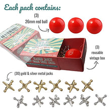 Load image into Gallery viewer, Vintage Metal Jacks Game with Ball - 3 Sets of Jax Game per Order, Retro Toys for Birthday Party,Chinese Jacks Pinata Filler Toy in Bulk,Giant Game Jax for All Ages, Jumping Jack by HAPPY JACK &amp; MERRY
