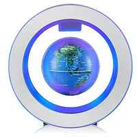 Spolehli Magnetic Levitation Globe, 4 Inch Levitation Floating Globe with LED Lights, World Map Globe with Round Shape Base, Good Gifts for Students Men Fathers Teachers Birthday Gift Present (Blue)