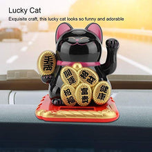 Load image into Gallery viewer, nobrand Unibell Solar Powered Adorable Swing Lucky Beckoning Fortune Welcoming Cat Home Car Decor(Black)
