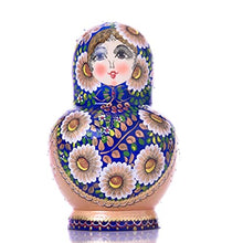 Load image into Gallery viewer, Teri Matryoshka Russian Matryoshka 10-Layer Boutique Paint Air-Dried Basswood Handmade Decoration Toy Matryoshka Doll Nesting Dolls (Color : Blue)
