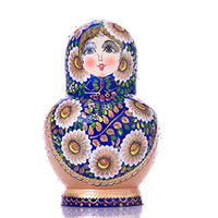 Teri Matryoshka Russian Matryoshka 10-Layer Boutique Paint Air-Dried Basswood Handmade Decoration Toy Matryoshka Doll Nesting Dolls (Color : Blue)