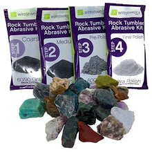 Load image into Gallery viewer, WireJewelry Madagascar Rock Tumbler Refill Kit - 1.5 Lbs. of Madagascar Stone Mix and 1 Batch of 4 Step Abrasive Grit and Polish
