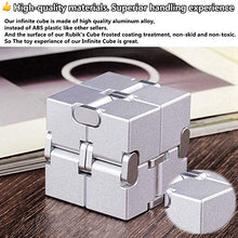 Load image into Gallery viewer, FUFUYOU Infinity Cube Fidget Toys Aluminum Metal Stress Relief and Anti Anxiety Finger Flip Cubes Toys for Kids and Adults Idear Gadgets for Men with Exquisite Packaging, Ultra Durable
