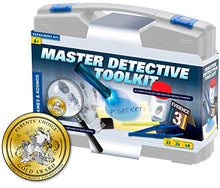 Load image into Gallery viewer, Thames &amp; Kosmos Master Detective Toolkit | Forensic Science Experiment Kit | Fingerprints, Footprints, Tire Tracks | 32-Page, Full-Color Experiment Story Book | Parents&#39; Choice Gold Award Winner
