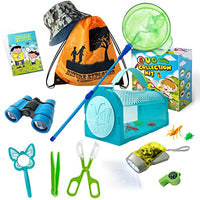 ESSENSON Bug Catcher Kit - Toy Gift for Age 3 4 5 6 7 8+ Years Old Boys Girls Kids Outdoor Explorer Kit with Bug House, Binoculars, Magnifying Glass, Butterfly Net, Camping, Adventure
