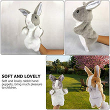 Load image into Gallery viewer, NUOBESTY Plush Bunny Hand Puppets Easter Softs Rabbit Hand Puppet Doll Stuffed Toys Easter Pretend Play Storytelling Imaginative Toys (Grey)
