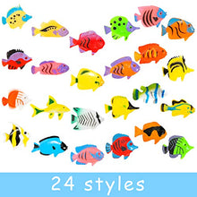 Load image into Gallery viewer, PROLOSO 48 Pcs Toy Fish Tropical Fish Figure Play Set Plastic Sea Animals Themed Party Favors for Kids Toddlers Bath Toys (style 2)
