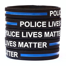 Load image into Gallery viewer, SayitBands 200 Child Size Police Lives Matter Thin Blue Line Silicone Wristband Bracelets
