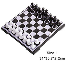 Load image into Gallery viewer, FIBVGFXD Chess Set, Portable Chess Set, Chess Portable Travel Chess Set, Plastic Chess Game Magnetic Chess Pieces, Folding Chessboard (3135.7cm)
