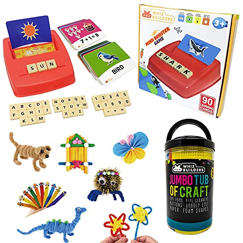 Sight Words Flash Cards Matching Game & Arts and Crafts Supplies Kits Bundle For Kids - Educational Learning Montessori Materials - Kindergarten Homeschool Preschool Activities Toddlers Boys Girls