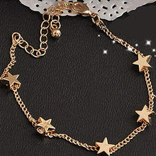 Load image into Gallery viewer, YINGBO 2 Pcs Women Bracelet Simple Gold Bracelet Pentagram Bracelet, Couple Bracelet Honeymoon Bracelet, Suitable for Party,Everyday Dress

