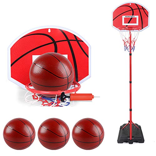 WYZDQ Kids Adjustable Basketball Hoop Set, Kids Basketball Stand with Net and Ball Outdoor Indoor Sport Game Play Set for 3 Years Old and Up Baby Sports,170cm
