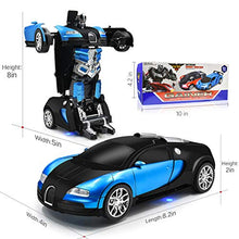 Load image into Gallery viewer, Trimnpy RC TransformRobot Toy Remote Control Car for Kid, Hobby Deformation Vehicles, 360 Speed Drifting with One Button Transformation 1:18 Scale, 6-18 Year Old Boys &amp; Girls Birthday Gifts (Blue)
