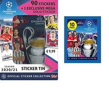 Load image into Gallery viewer, Champions League 2020-21 Topps Stickers - Tin + Bonus Pack (100 Stickers + 1 Jumbo Sticker)
