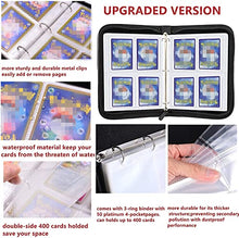 Load image into Gallery viewer, Card Binder Holder,Carrying Case Binder , Holds Up to 400 Cards - Trading Cards Collectors Album with 50 Premium 4-Pocket Pages
