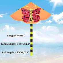 Load image into Gallery viewer, Kites kiteOrange Flower Butterfly Kite with Tails and Kite String for Beginners,Giant Kite for Kids &Amp; Adults,Easy to Fly and Assemble llxyzrzbhd709(Color:700M String)
