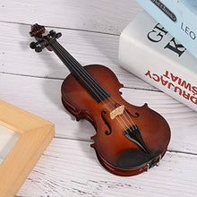 Load image into Gallery viewer, KUIDAMOS Wooden Miniature Violin with Stand,Bow and Case Mini Musical Instrument,Miniature Dollhouse Model for Ornaments Gift Home Decoration
