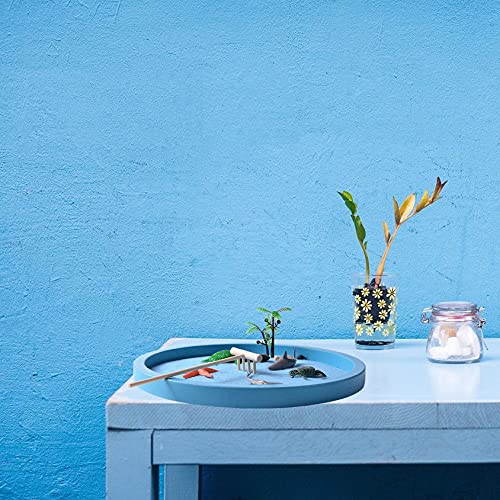 FantasyDay Mini Japanese Desktop Zen Garden, The Ocean Life,Table Dcor Kit with Accessories, Chakra Stones, for Kids, Adults, Sandbox Gift Set with Natural Sand, Wooden Tray, Lid, Rakes, Rocks