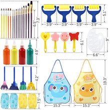 Load image into Gallery viewer, BigOtters Washable Finger Paint Set, Early Learning Kids Paint Set with Assorted Sponge Paint Brushes Smock Palette for Kids Home Activity School Prizes Art Party , 34PCS Set
