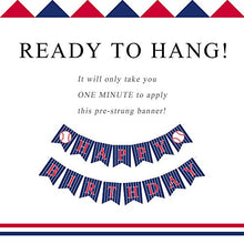 Load image into Gallery viewer, Baseball Happy Birthday Banner | Pre-Strung Bday Sign Party Decoration

