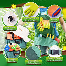 Load image into Gallery viewer, JoyTown Kids Gardening Tool Set Real Metal Gardening Tools Includes Shovel, Rake, Trowel &amp; Fork, Childrens Garden Kit with Hat, Apron, Gloves, Tote Bag, Sprayer and Bucket, Outdoor Gardening Gifts
