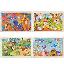 Load image into Gallery viewer, Toddler Puzzle, Wooden Puzzles for Toddlers 2-4 Years Old, 4 Pack Animal Shape Montessori Puzzles Toy for Infant, Early Learning Preschool Educational Toys Gifts for Boys and Girls.
