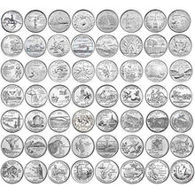 Load image into Gallery viewer, Complete 50 Uncirculated State (99-08) Quarter Collection Set + 6 Territory Quarters from The US Territories Program in a Beautiful Folder Display Book (Complete Set)
