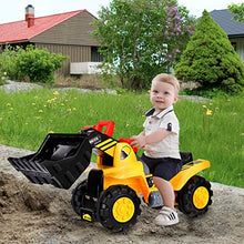 Load image into Gallery viewer, Costzon Kids Ride On Construction Bulldozer, Outdoor Digger Scooper Pulling Cart W/Front Loader Digger Horn Underneath Storage, Children Pretend Play Truck Toy (Yellow)
