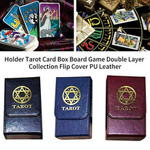 Load image into Gallery viewer, ZHANGLI Tarot Card Box - Tarot Card Double-Layer Leather Storage Box Portable - Holder Tarot Card Box Board Game Collection Flip Cover PU Leather
