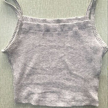 Load image into Gallery viewer, GUAngqi Women&#39;s Sleeveless Halter Vest Slim Short Crop Tops Ribbed Knit Belly Camisole,GreyS

