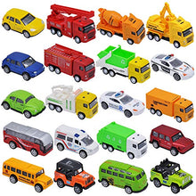 Load image into Gallery viewer, JOYIN 20 Piece Pull Back Die Cast Metal Toy Car Model Vehicle Set for Toddlers, Girls and Boys Kids Play Car Set

