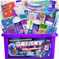 Galaxy Slime Kit for Boys Girls 10-12, FunKidz Ultimate Fluffy Slime Making Kit for Kids Ages 8-10 DIY Glow in The Dark Slime Toys Party Favors Gift
