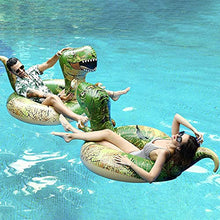 Load image into Gallery viewer, FindUWill 62&#39;&#39; Inflatable Dinosaur Pool Float, Inflatable Raft Water Fun Lounge Raft and 2 Pack 42&#39;&#39; Inflatable Pool Floats Flamingo Unicorn Swim Tube Rings, Fun Beach Floaties
