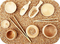 JANOK Sensory Bin Tools | Montessori Toys for Toddlers | Sensory Toys | Wooden Scoops and Tongs for Transfer Work and Fine Motor Learning | Motor Skills Development | Lab Tested | Free E-Book