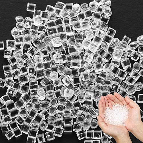 Fakes Ice Cubes Miniature Dollhouse Clear Plastic Ice Cubes Doll House Ice Cubes for Dollhouse Cups Sprinkle Decorations Fake Cake Dessert Beer Drinks Dollhouse Kitchen Food Accessories (100 g)